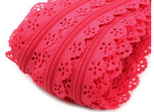 Reißverschluss Spitze 3mm endlos mit 2 Schieber PINK