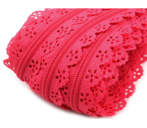 Reißverschluss Spitze 3mm endlos mit 2 Schieber PINK