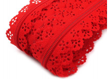 Reißverschluss Spitze 3mm endlos mit 2 Schieber ROT