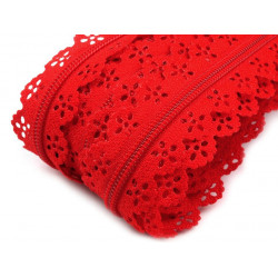 Reißverschluss Spitze 3mm endlos mit 2 Schieber ROT