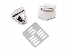 Mappenschloss Steckverschluss silber farben klein