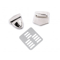 Mappenschloss Steckverschluss silber farben klein