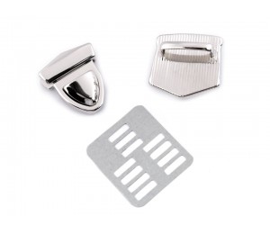 Mappenschloss Steckverschluss silber farben klein