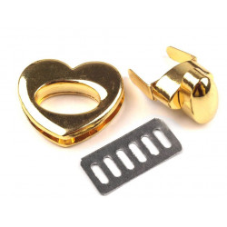 Taschenverschluss HERZ drehbar gold