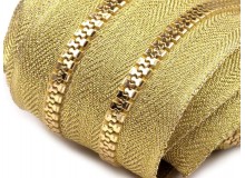 Endlos Reißverschluss 5mm mit 2 Schieber -Gold farben