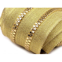 Endlos Reißverschluss 5mm mit 2 Schieber -Gold farben