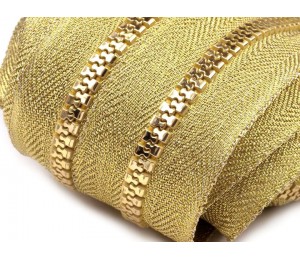 Endlos Reißverschluss 5mm mit 2 Schieber -Gold farben