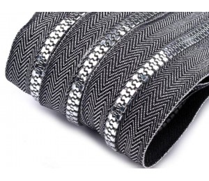 Endlos Reißverschluss 5mm mit 2 Schiebern -Silber farben