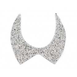 Strasskragen Kragen mit Glassteinen 17,5x17,5cm zum Anbügeln