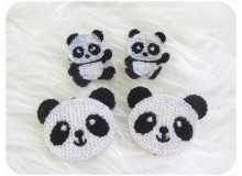 Häkelapplikation - Panda