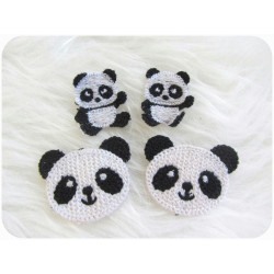 Häkelapplikation - Panda
