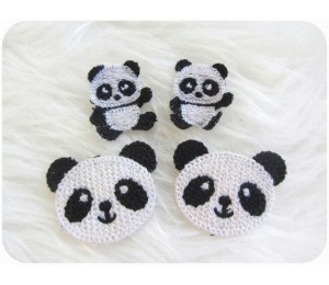 Häkelapplikation - Panda