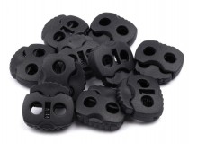 10 St. Kordelstopper schwarz 20x20