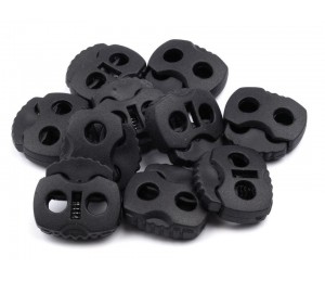 10 St. Kordelstopper schwarz 20x20