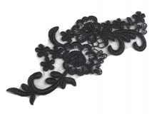 Spitzeneinsatz schwarz 8x20 cm