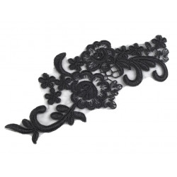 Spitzeneinsatz schwarz 8x20 cm