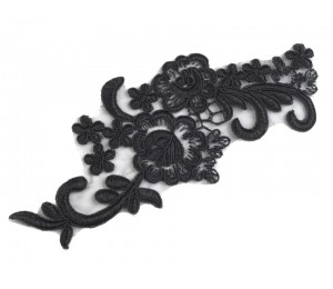 Spitzeneinsatz schwarz 8x20 cm