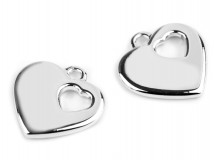 Anhänger Herz 24 mm silberfarben