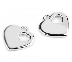 Anhänger Herz 24 mm silberfarben