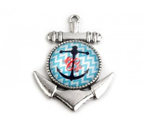 Anhänger Anker mit Cabochon