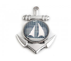 Anhänger Anker mit Cabochon