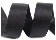 Schrägband Kunstleder 30mm schwarz