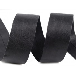 Schrägband Kunstleder 30mm schwarz