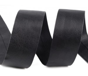 Schrägband Kunstleder 30mm schwarz