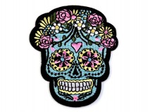 Aufbügler - Applikation blumiger Totenkopf 