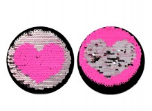 Aufbügler Wendepailletten Herz