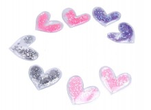 Applikation Herz gefüllt mit Pailletten 