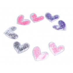 Applikation Herz gefüllt mit Pailletten 
