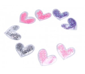 Applikation Herz gefüllt mit Pailletten 