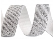 Gummiband Breite 20 mm mit Lurex weiß