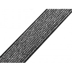 Gummiband Breite 20 mm mit Lurex schwarz