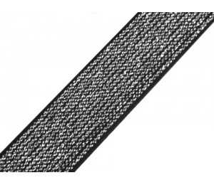 Gummiband Breite 20 mm mit Lurex schwarz