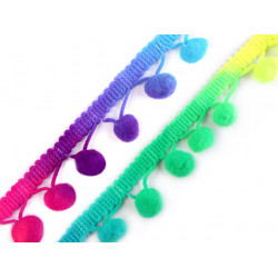 Bommelborte neon bunt Breite 20 mm