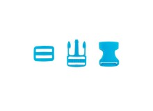 Taschenverschluss Schnalle mit Schieber 2,5 cm aqua blau