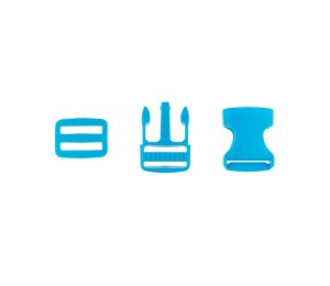 Taschenverschluss Schnalle mit Schieber 2,5 cm aqua blau