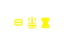 Taschenverschluss Schnalle mit Schieber 2,5 cm gelb