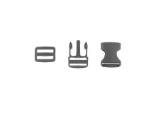 Taschenverschluss Schnalle mit Schieber 2,5 cm hellbraun