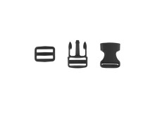 Taschenverschluss Schnalle mit Schieber 2,5 cm braun