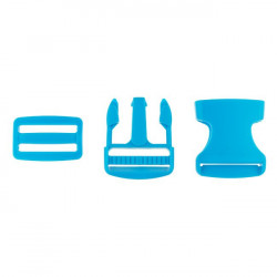Taschenverschluss Schnalle mit Schieber 3,8 cm aqua blau