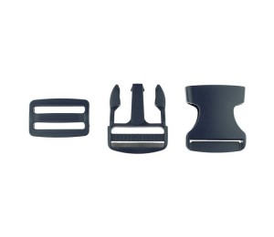 Taschenverschluss Schnalle mit Schieber 3,8 cm schwarz