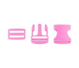 Taschenverschluss Schnalle mit Schieber 3,8 cm pink