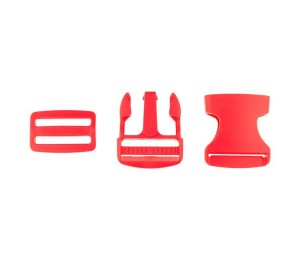 Taschenverschluss Schnalle mit Schieber 3,8 cm rot