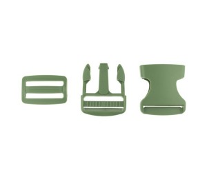 Taschenverschluss Schnalle mit Schieber 3,8 cm oliv