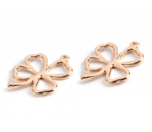 Anhänger Kleeblatt 20x24 mm goldfarben