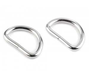 Halbring Breite 32 mm für Leder silber farben