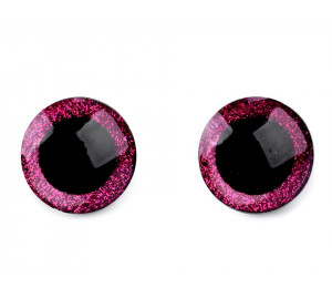 Sicherheitsaugen 25mm Gitzer pink